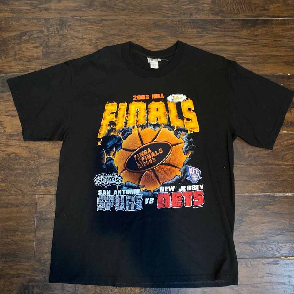 Vintage NBA Finals tees nets vs spurs